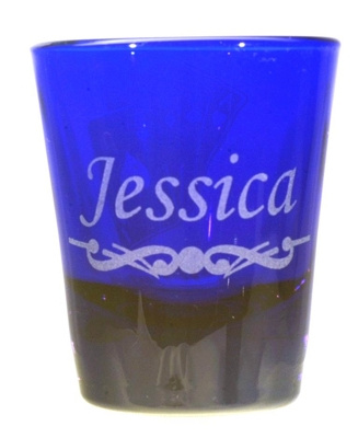 Shot Glass Personalized with One Name line design 3